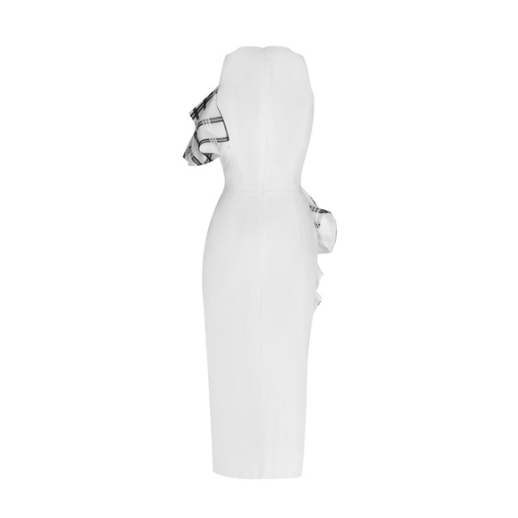 SLIM FITTED SIDE RUFFLE SLIT DRESS - Picture 3 of 5
